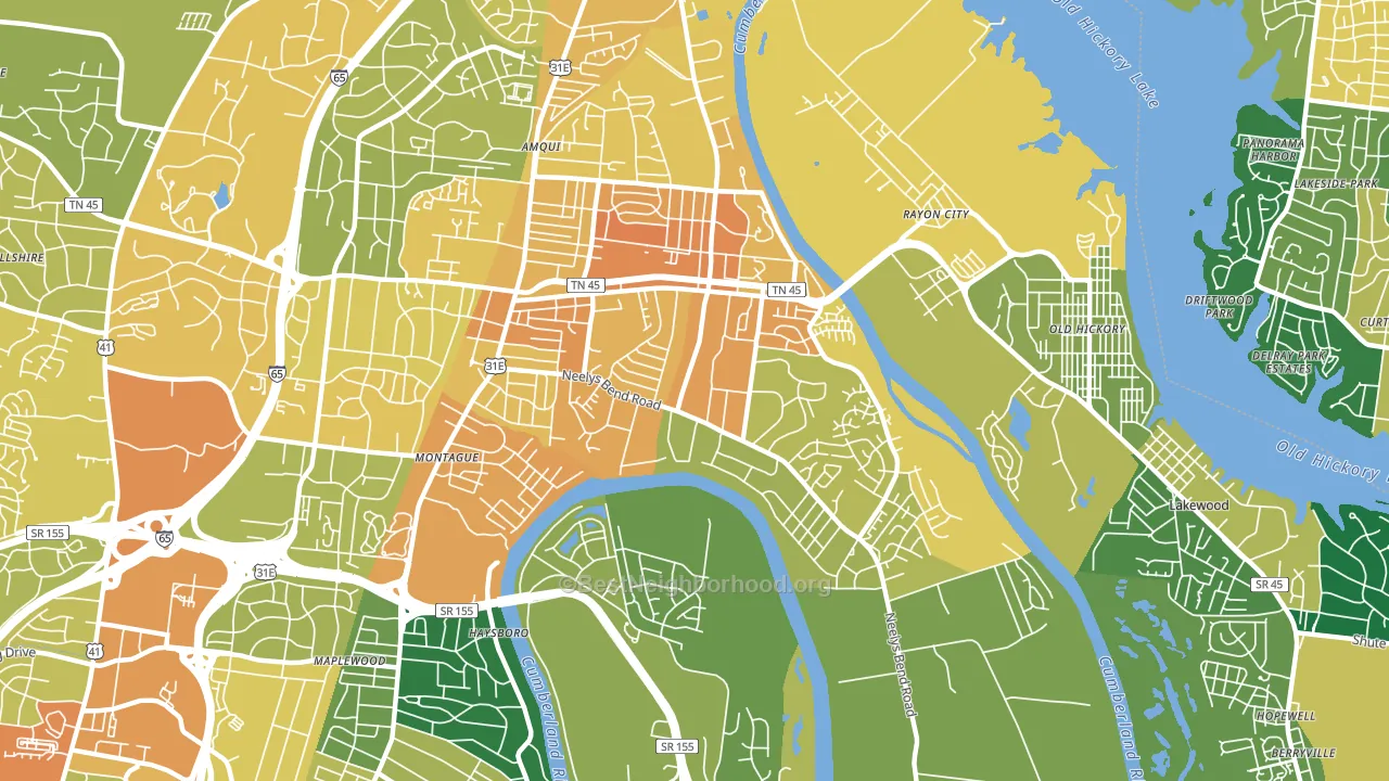 Heron Walk, Madison, TN block-group voter-turnout map