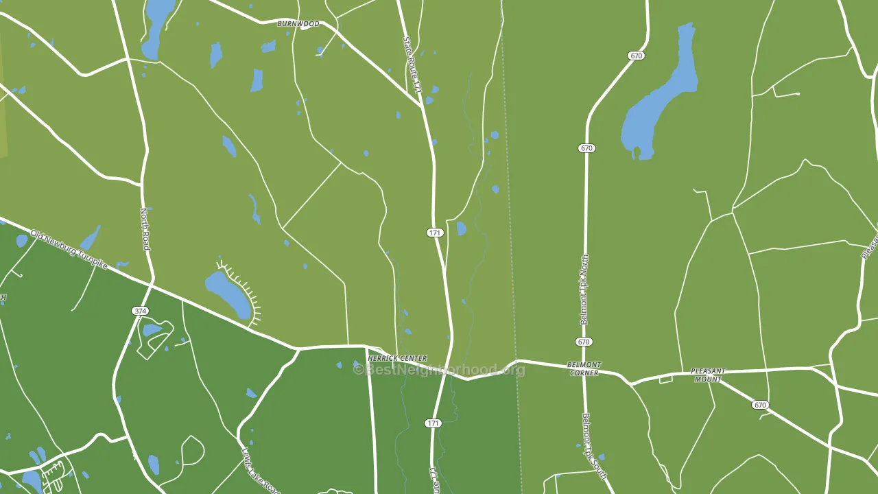 Herrick Center, PA block-group voter-turnout map