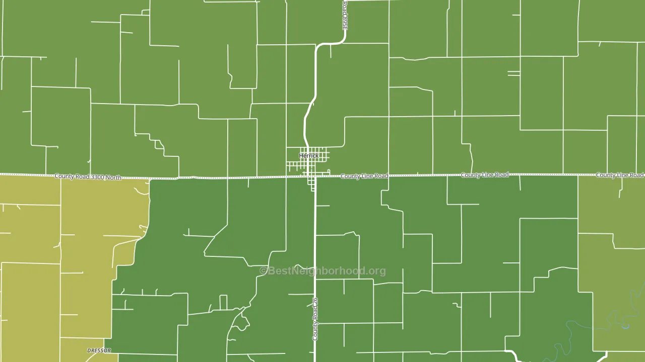 Herrick, IL block-group voter-turnout map