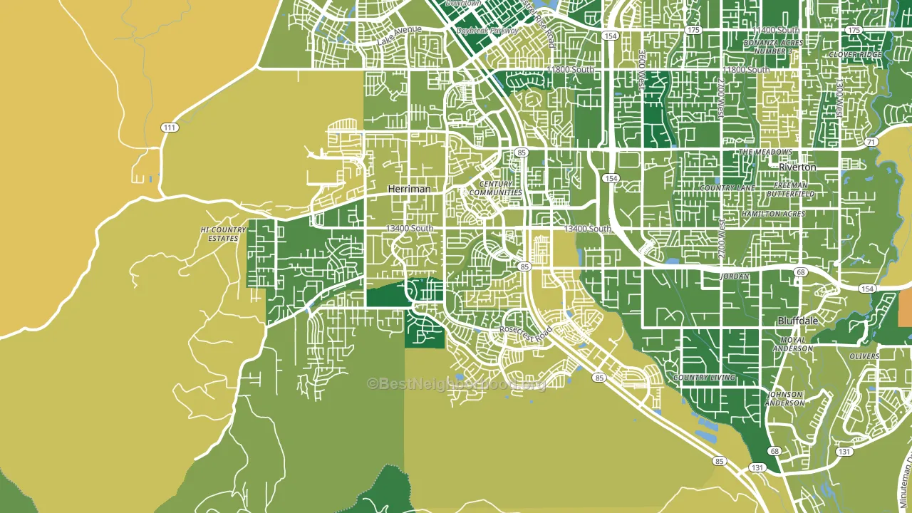 Herriman, UT block-group voter-turnout map