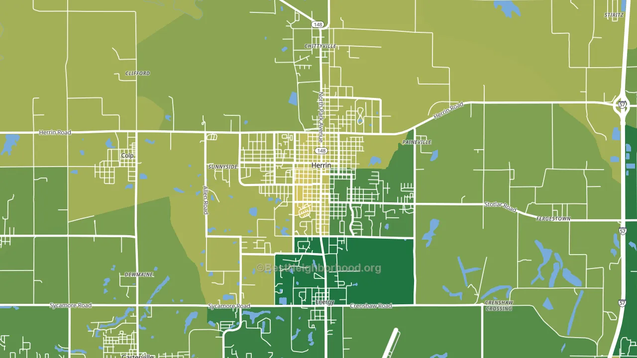 Herrin, IL block-group voter-turnout map