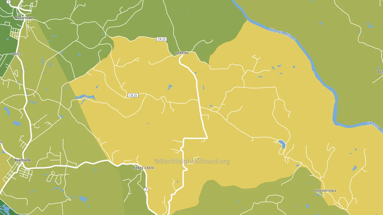Herring, WV block-group voter-turnout map