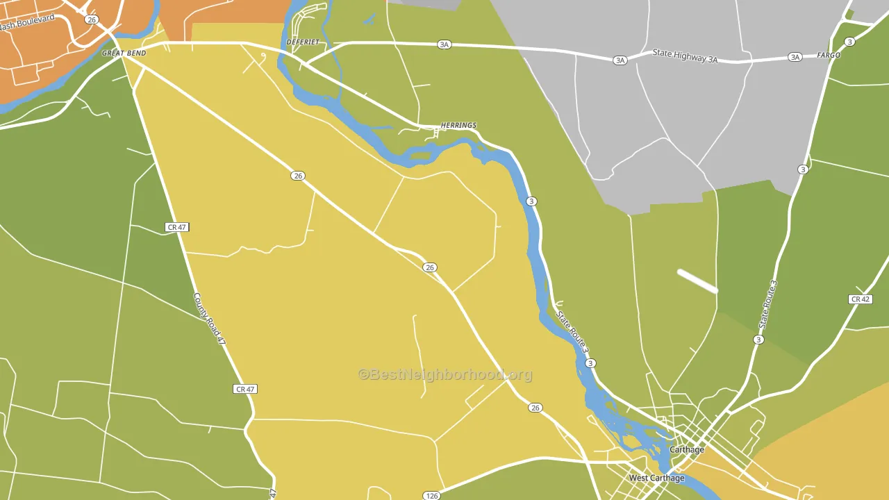 Herrings, NY block-group voter-turnout map