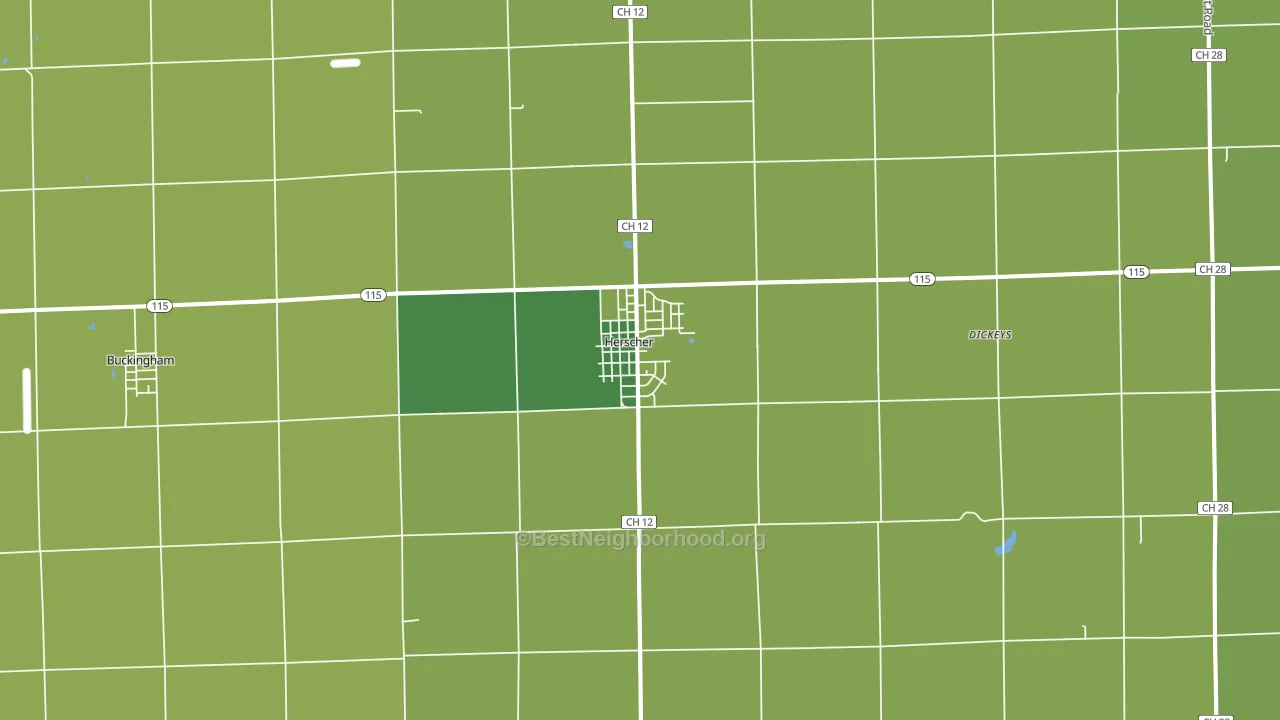 Herscher, IL block-group voter-turnout map