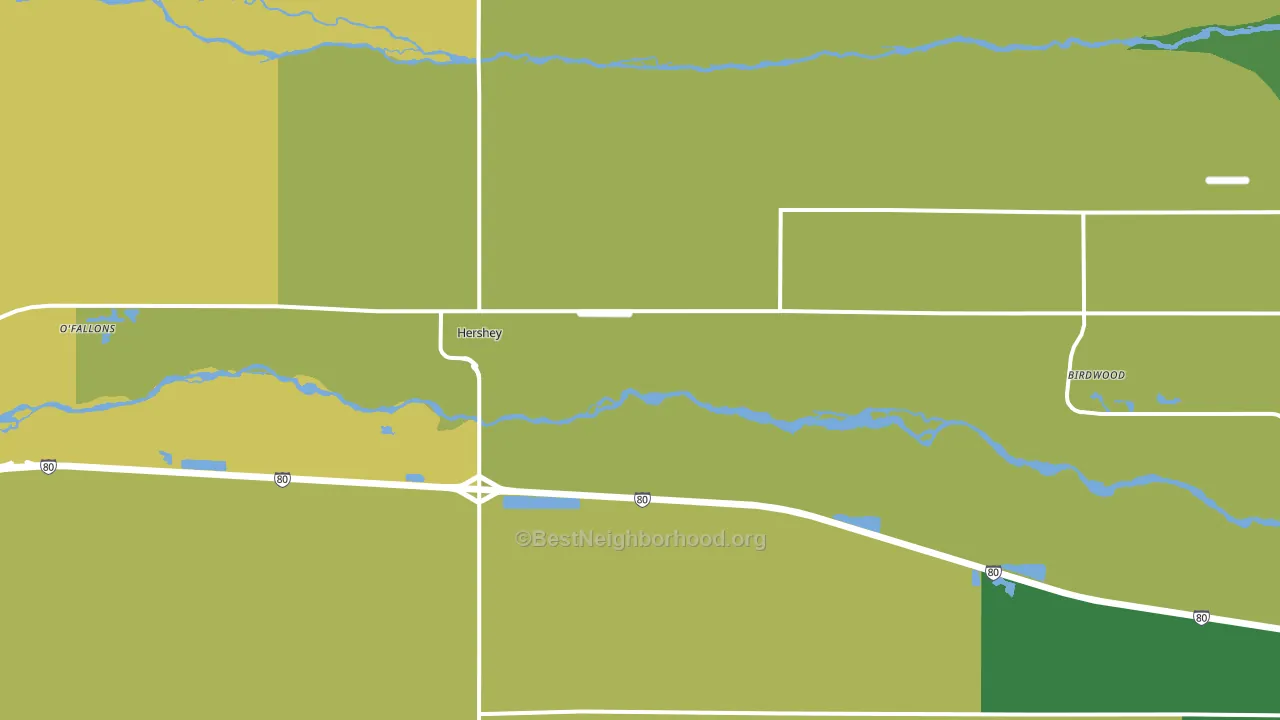 Hershey, NE block-group voter-turnout map