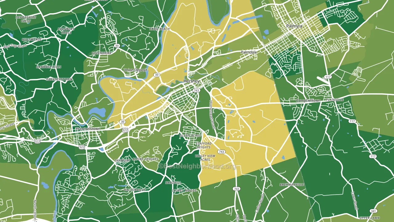 Hershey, PA block-group voter-turnout map