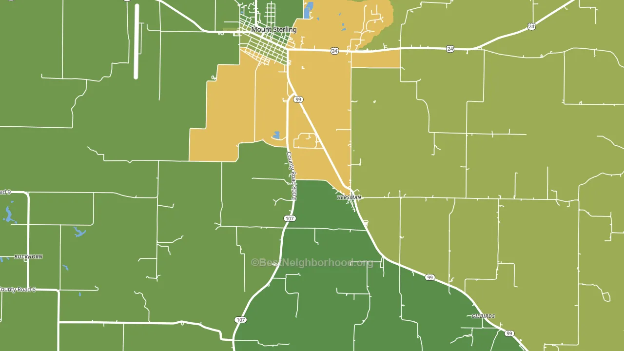 Hersman, IL block-group voter-turnout map