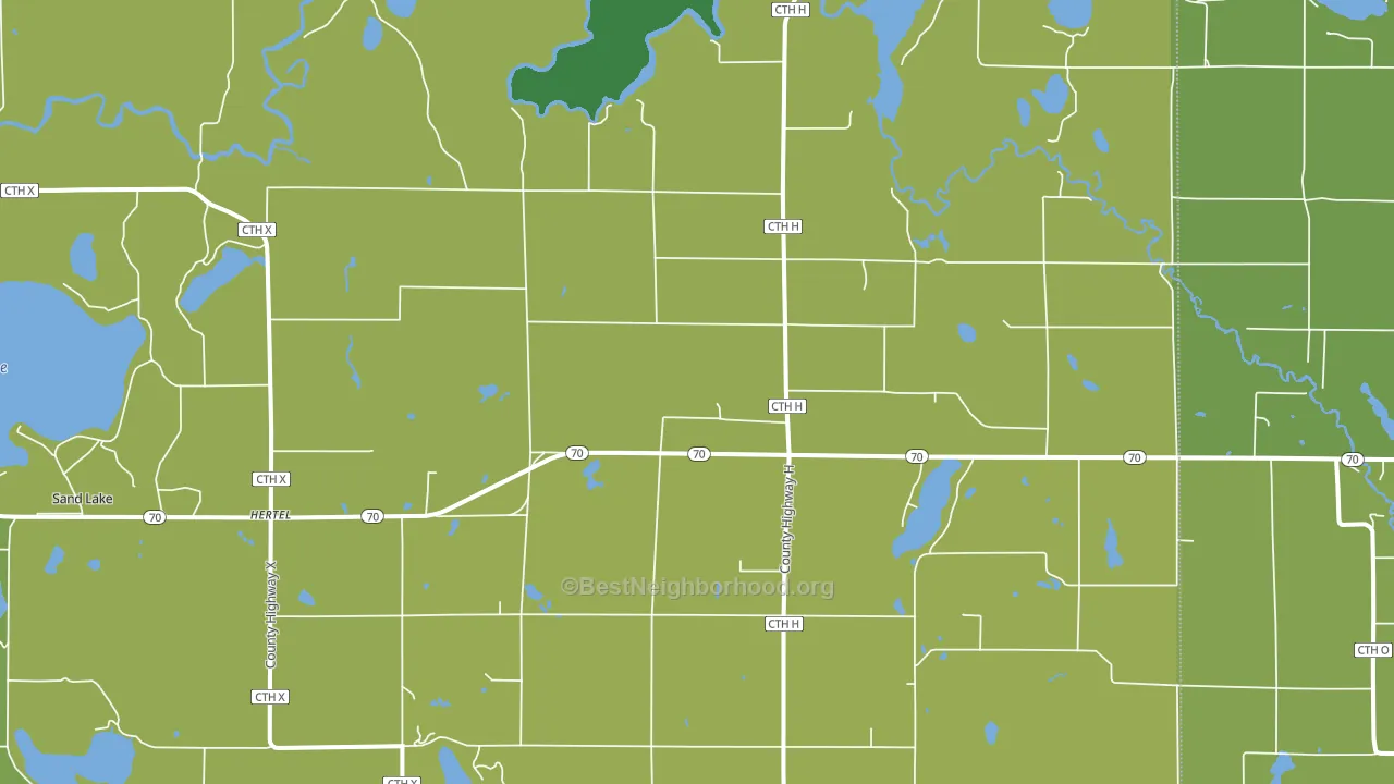 Hertel, WI block-group voter-turnout map