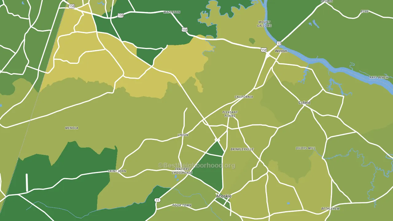 Hertford County, NC block-group voter-turnout map