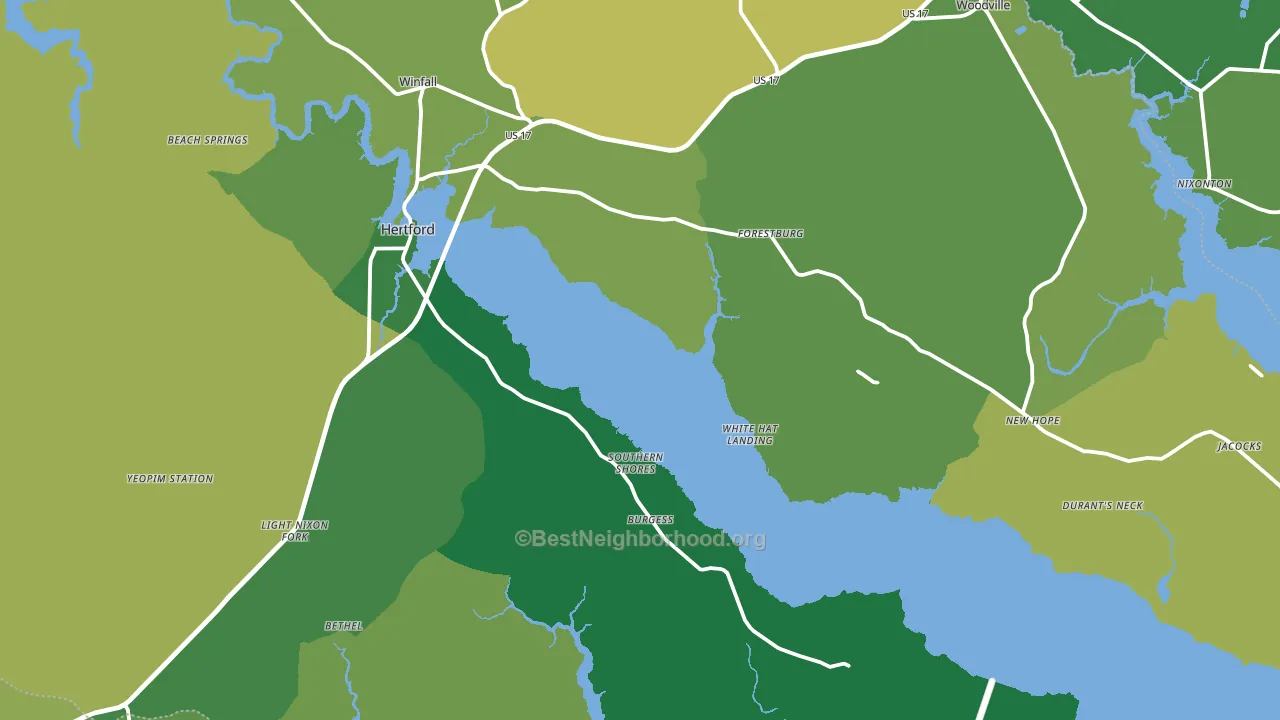 Hertford, NC block-group voter-turnout map