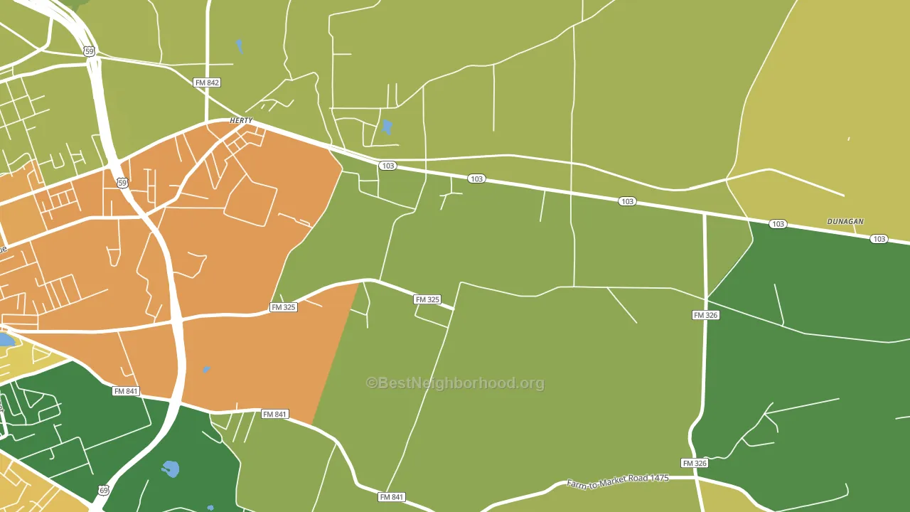 Herty, TX block-group voter-turnout map