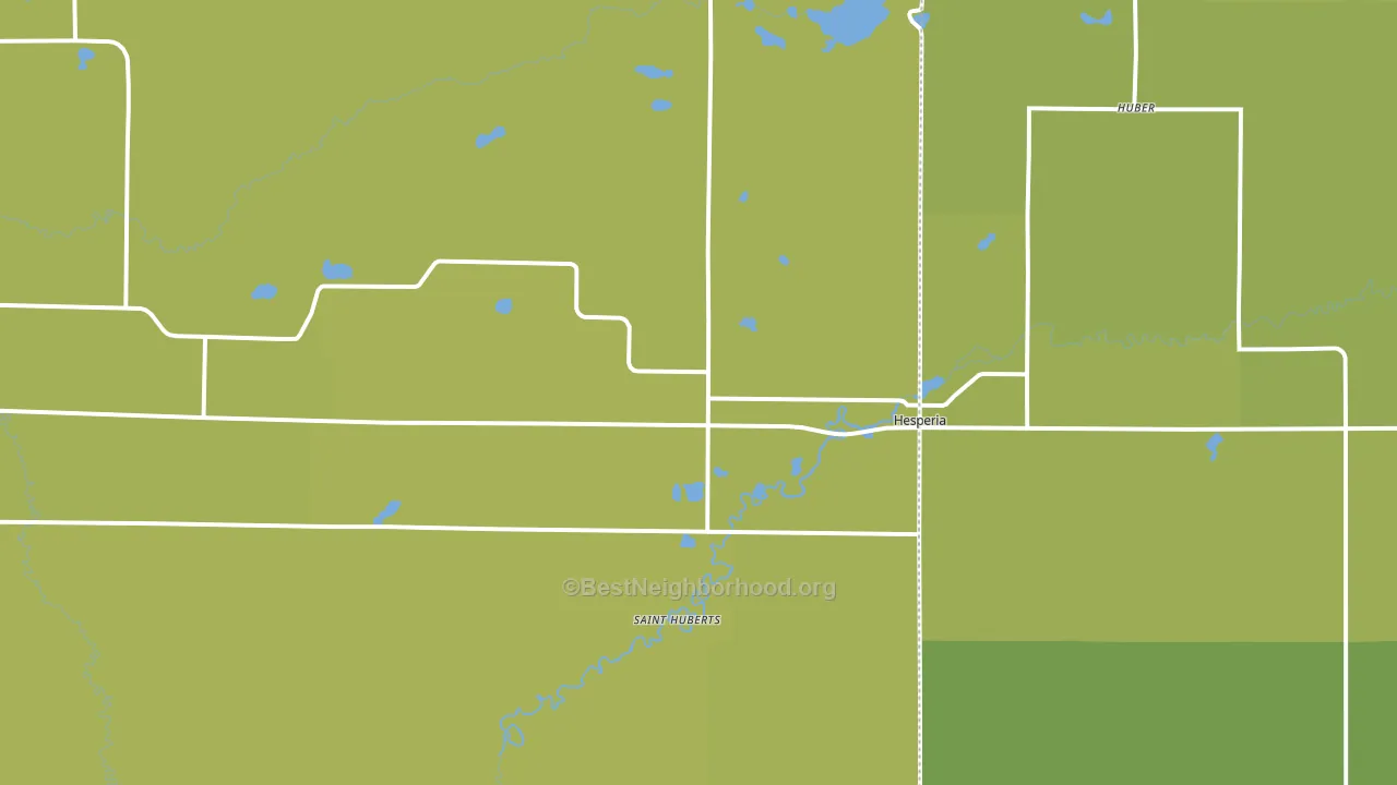 Hesperia, MI block-group voter-turnout map