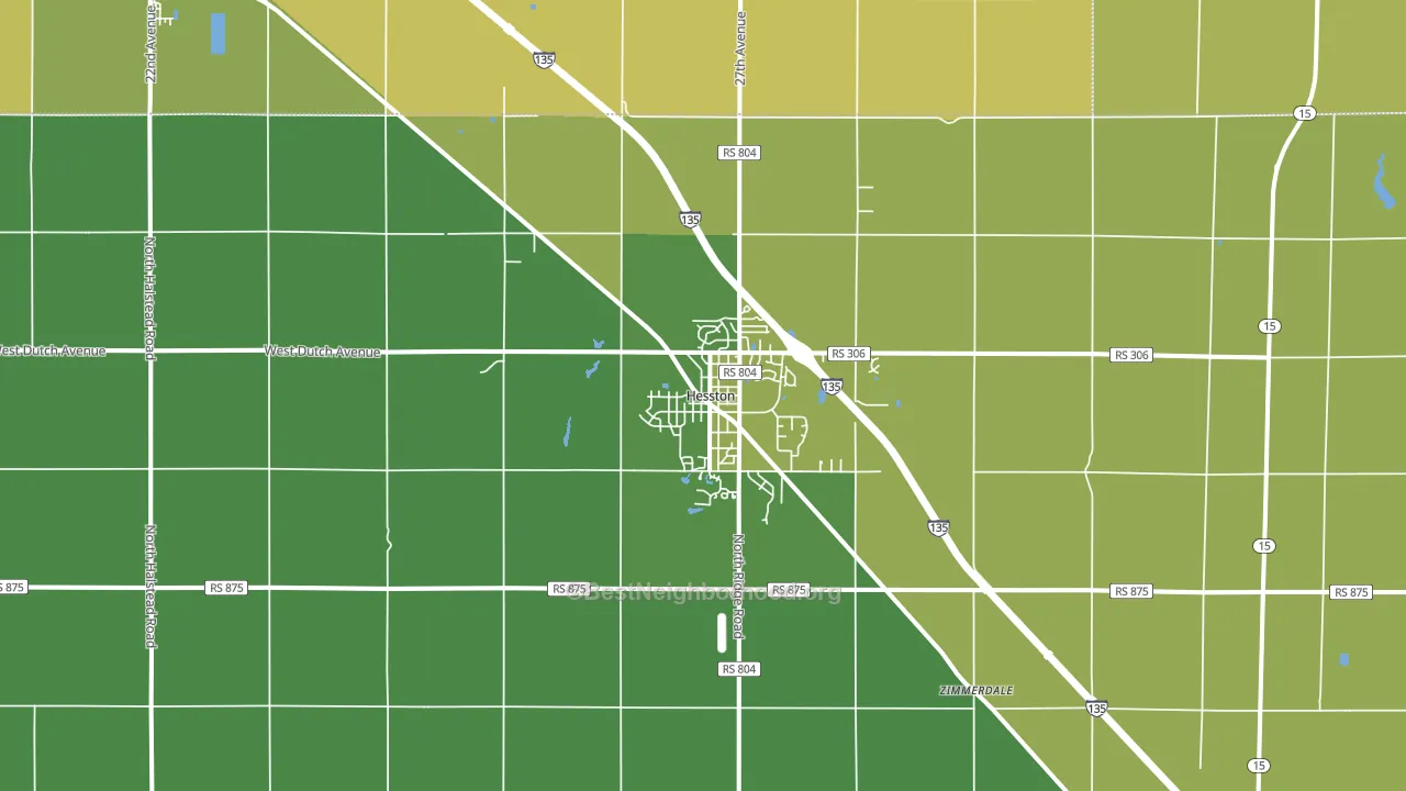 Hesston, KS block-group voter-turnout map