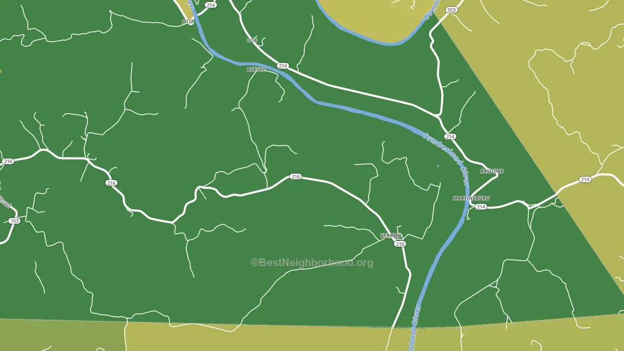 Hestand, KY block-group voter-turnout map