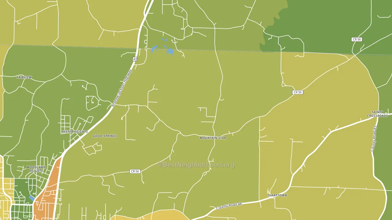 Hester Heights, AL block-group voter-turnout map