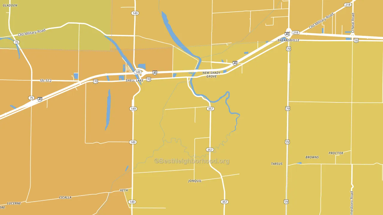 Heth, AR block-group voter-turnout map