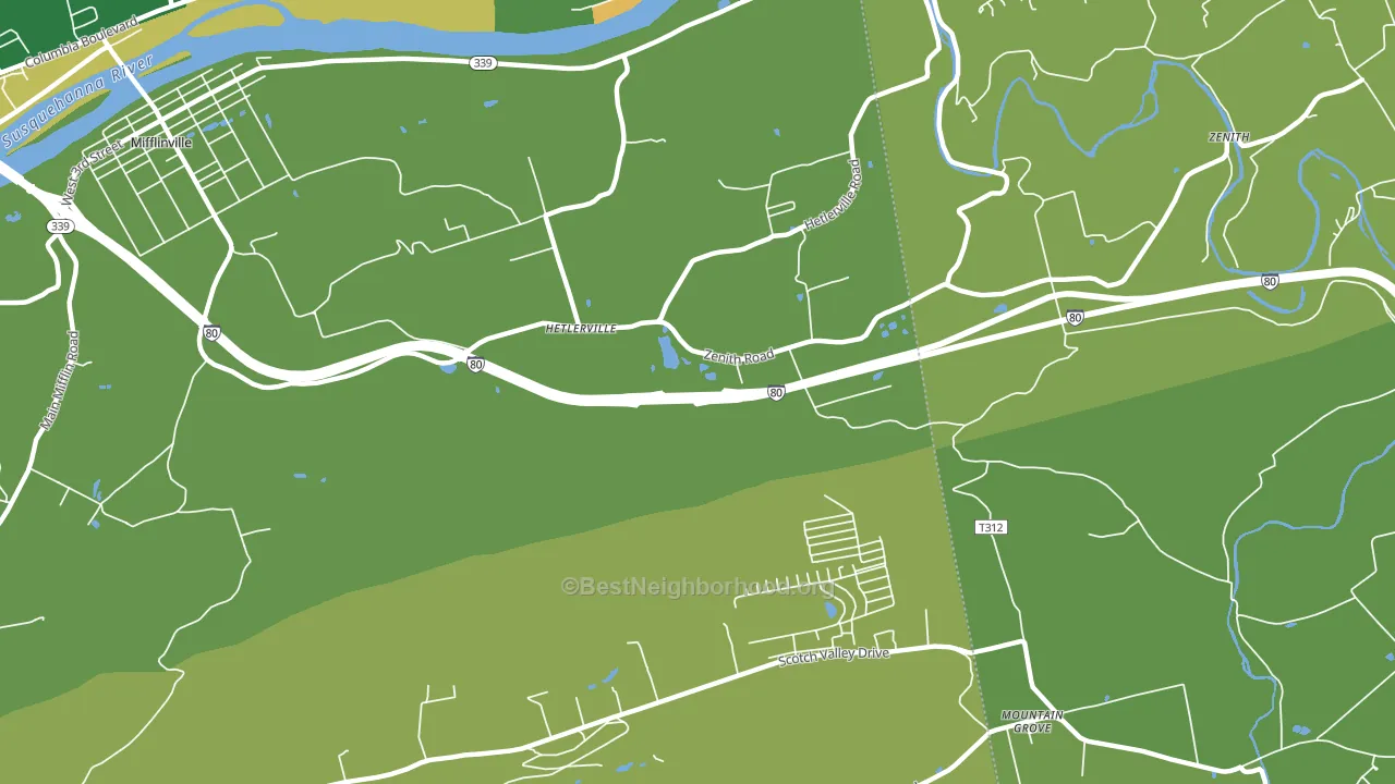 Hetlerville, PA block-group voter-turnout map