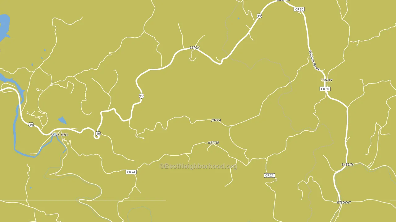 Hettie, WV block-group voter-turnout map