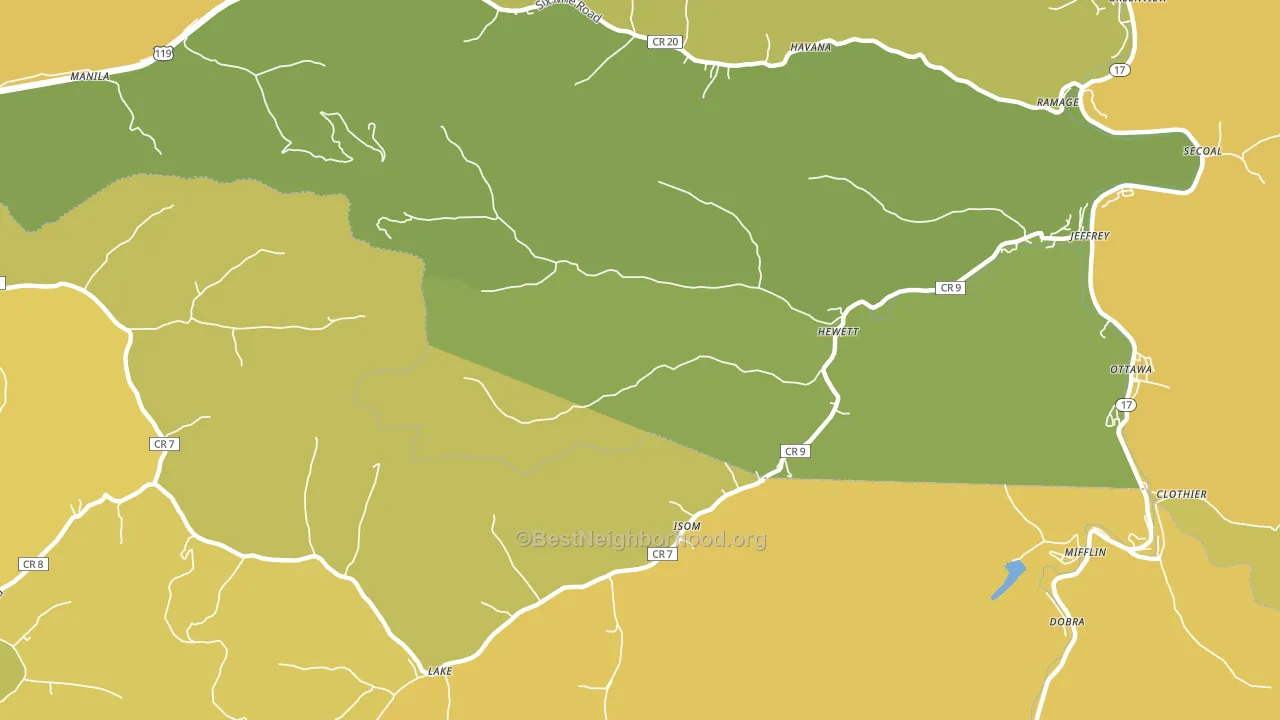 Hewett, WV block-group voter-turnout map