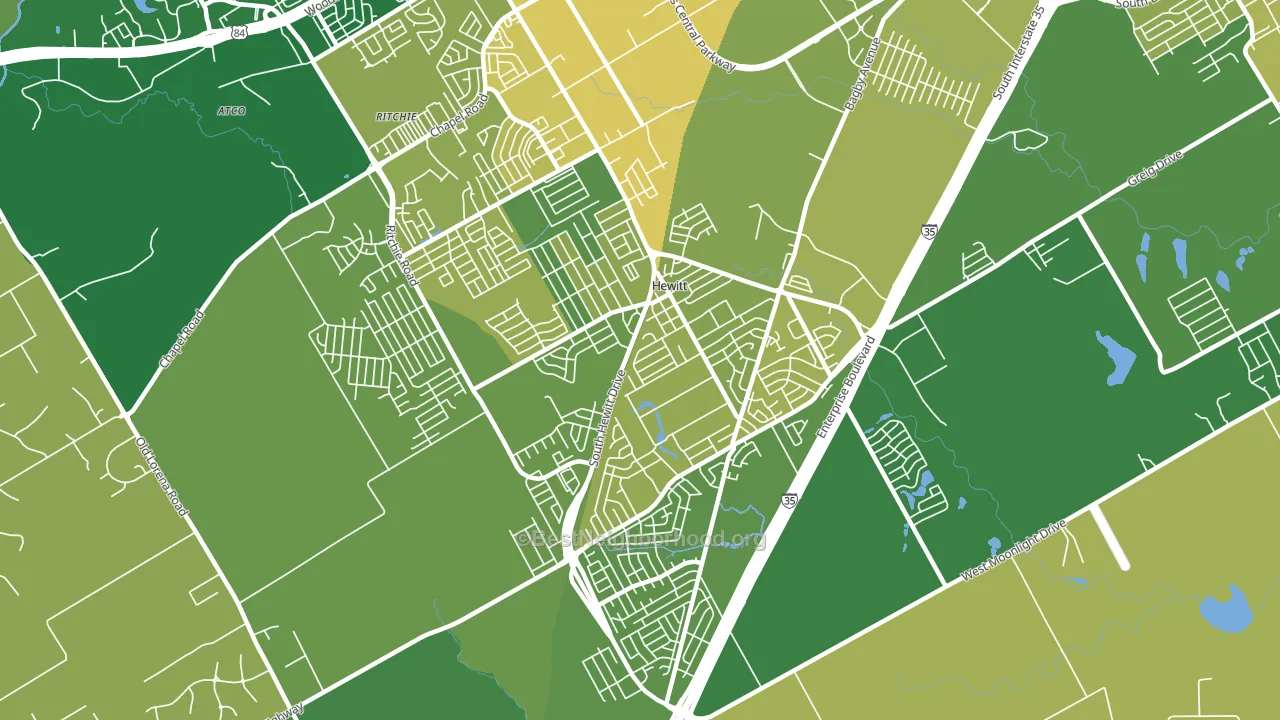 Hewitt, TX block-group voter-turnout map