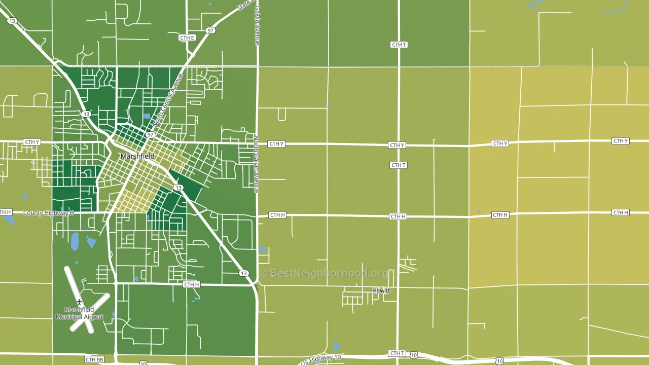 Hewitt, WI block-group voter-turnout map