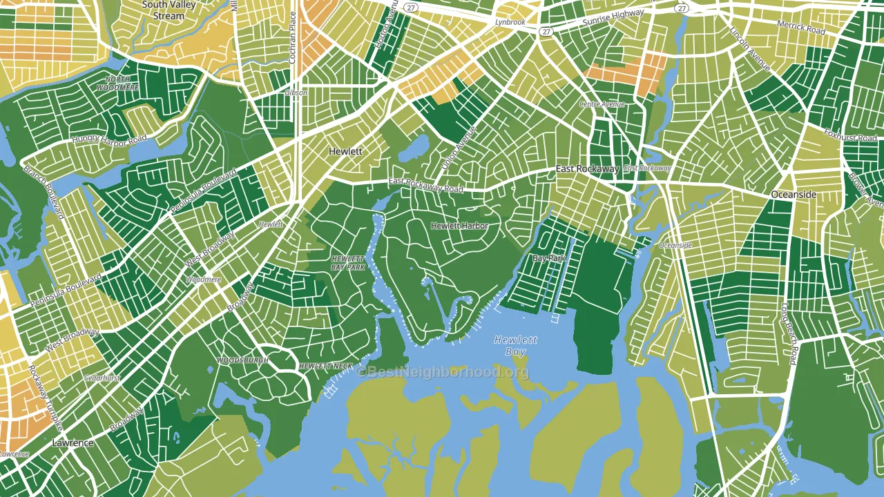 Hewlett Harbor, NY block-group voter-turnout map