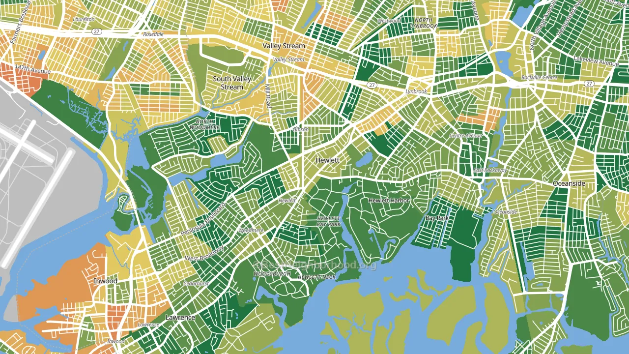 Hewlett, NY block-group voter-turnout map