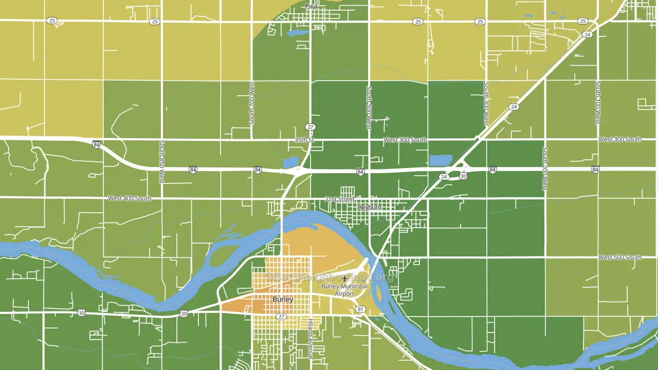 Heyburn, ID block-group voter-turnout map