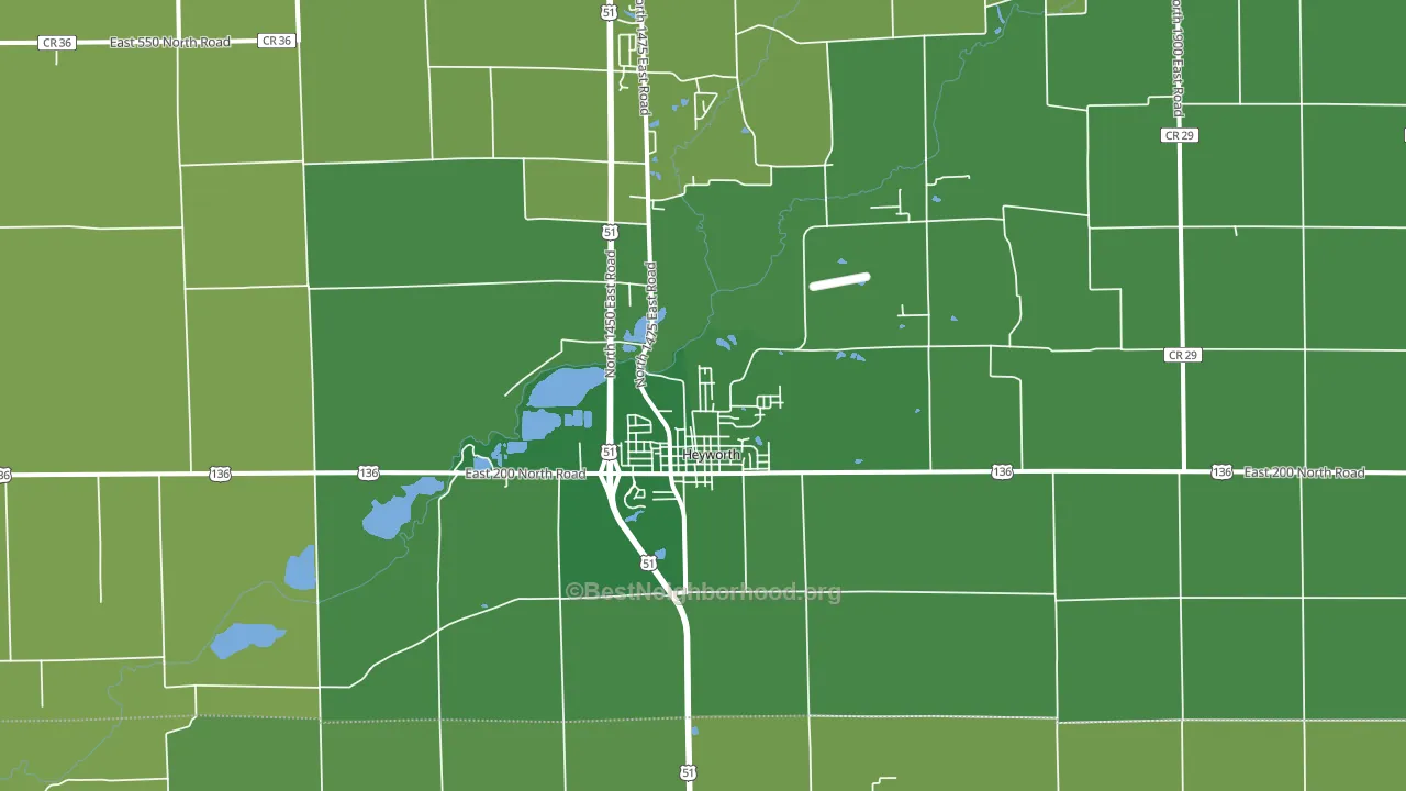 Heyworth, IL block-group voter-turnout map