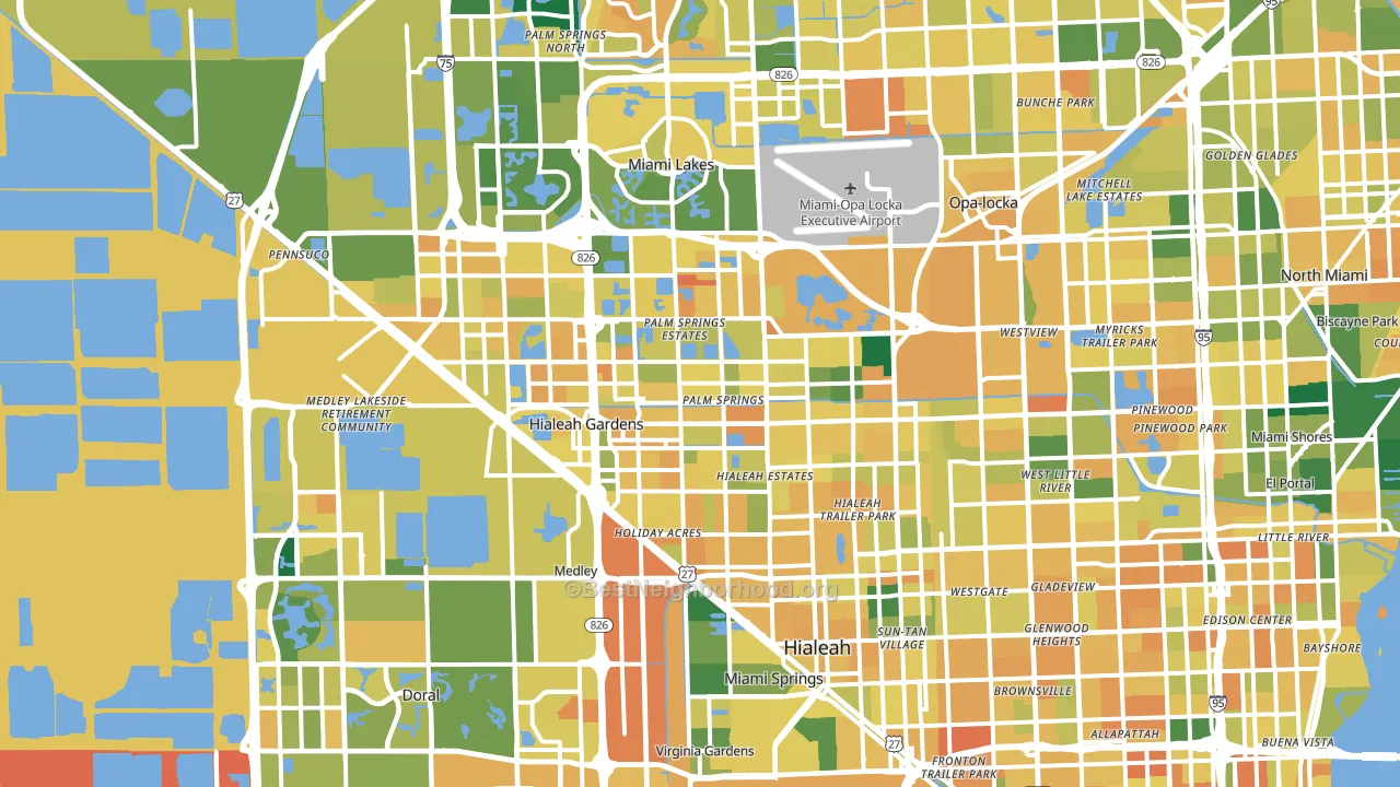 Hialeah, FL block-group voter-turnout map