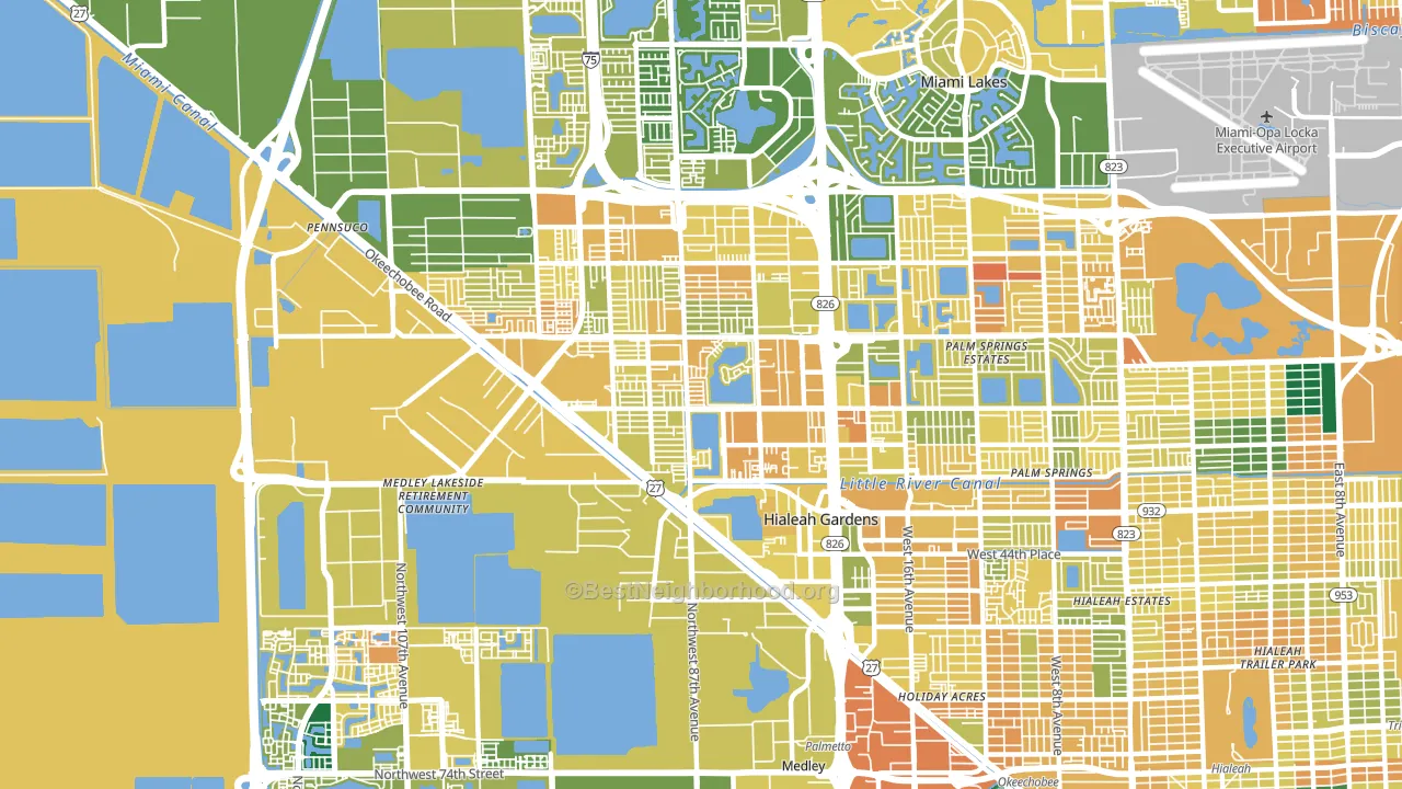 Hialeah Gardens, FL block-group voter-turnout map
