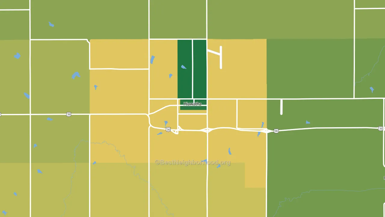 Hiawatha, KS block-group voter-turnout map
