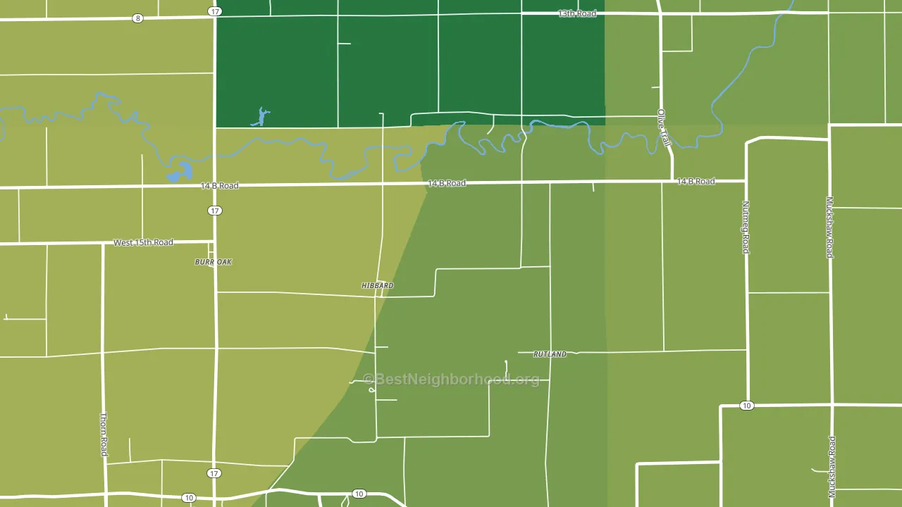Hibbard, IN block-group voter-turnout map