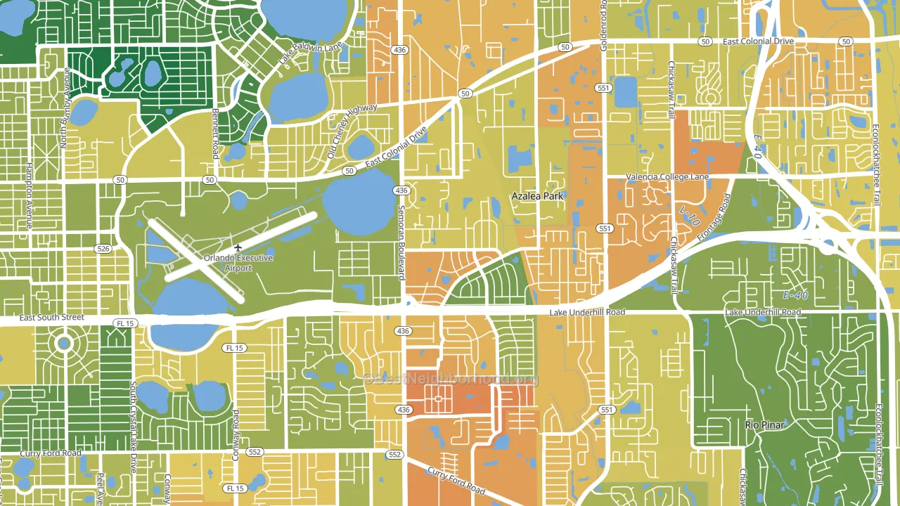 Hibiscus, Azalea Park, FL block-group voter-turnout map