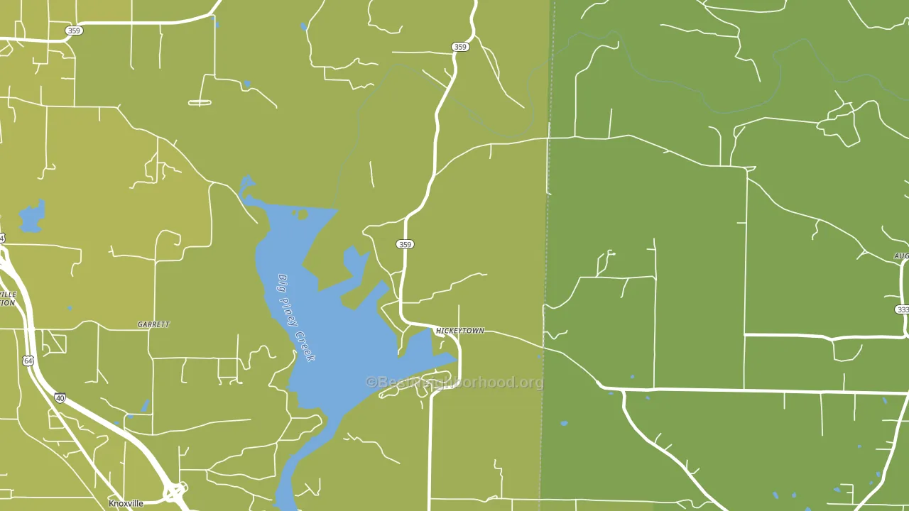 Hickeytown, AR block-group voter-turnout map