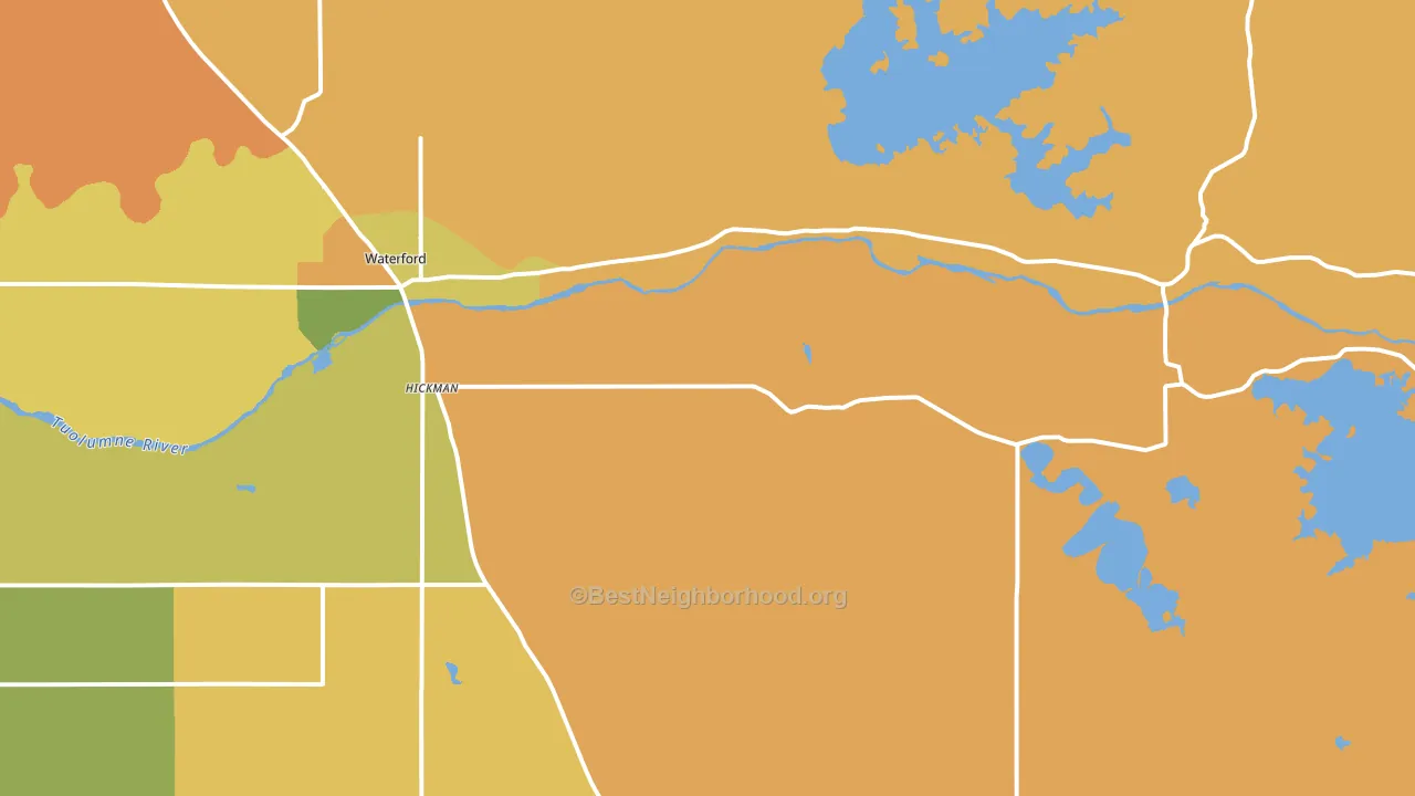 Hickman, CA block-group voter-turnout map