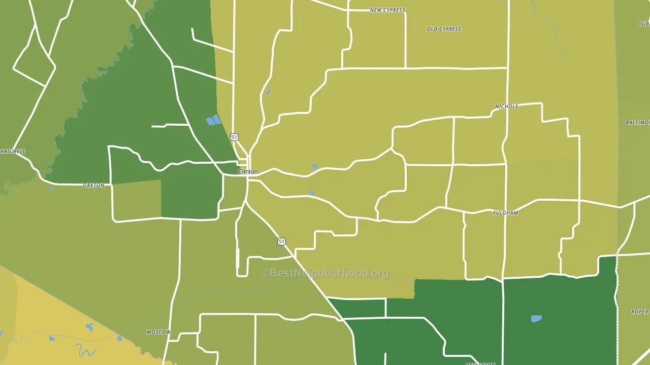 Hickman County, KY block-group voter-turnout map