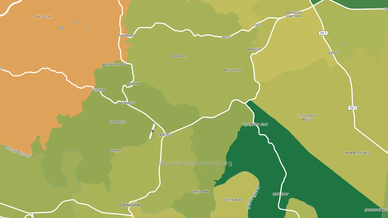 Hickman County, TN block-group voter-turnout map