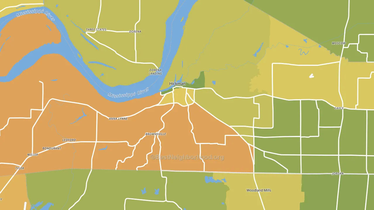 Hickman, KY block-group voter-turnout map
