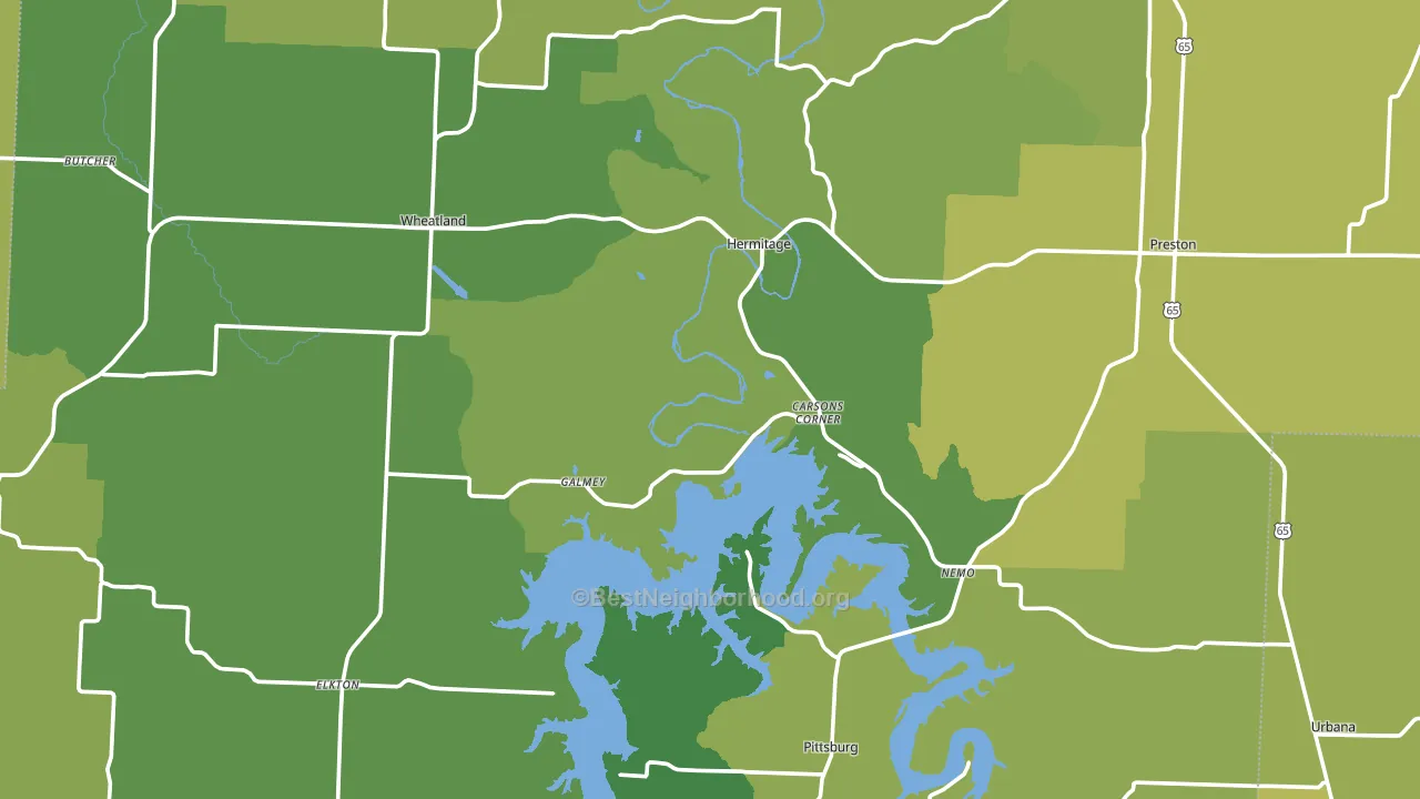 Hickory County, MO block-group voter-turnout map