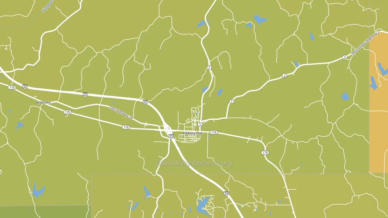 Hickory Flat, MS block-group voter-turnout map
