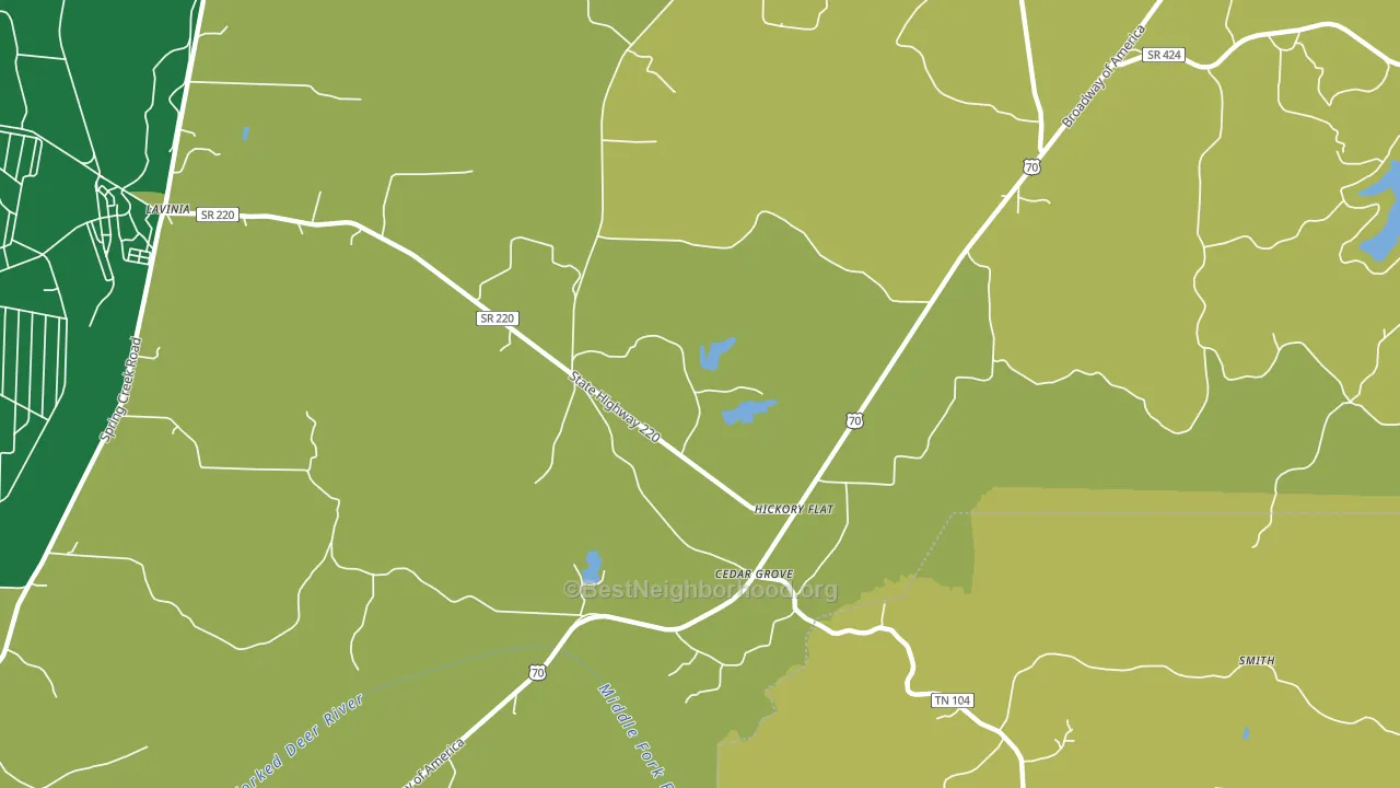 Hickory Flat, TN block-group voter-turnout map