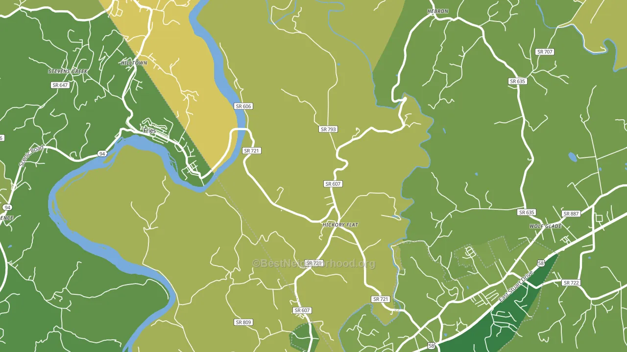Hickory Flat, VA block-group voter-turnout map