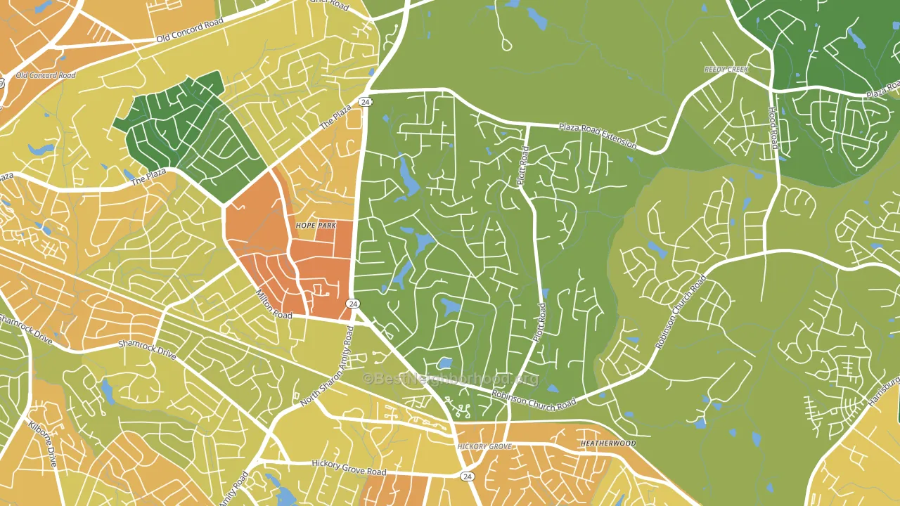 Hickory Grove, Charlotte, NC block-group voter-turnout map