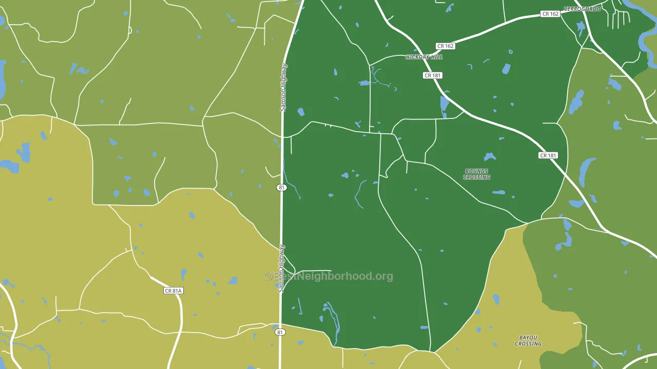 Hickory Hill, FL block-group voter-turnout map