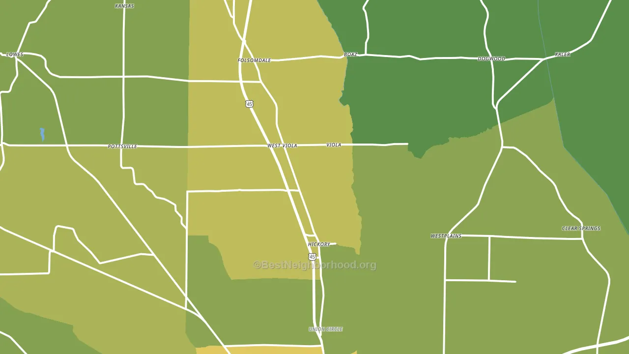 Hickory, KY block-group voter-turnout map