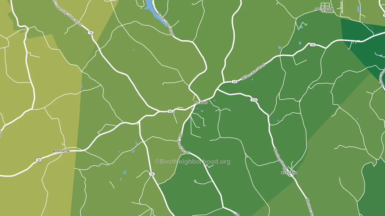 Hickory, PA block-group voter-turnout map