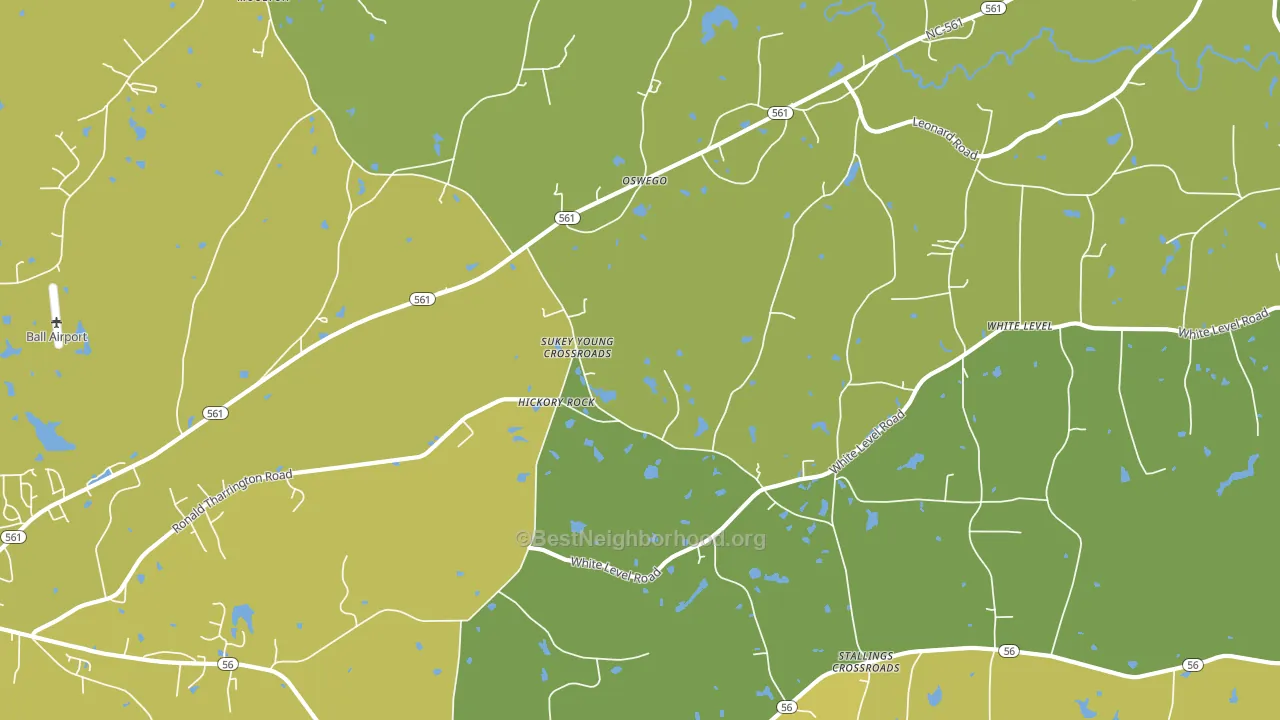 Hickory Rock, NC block-group voter-turnout map
