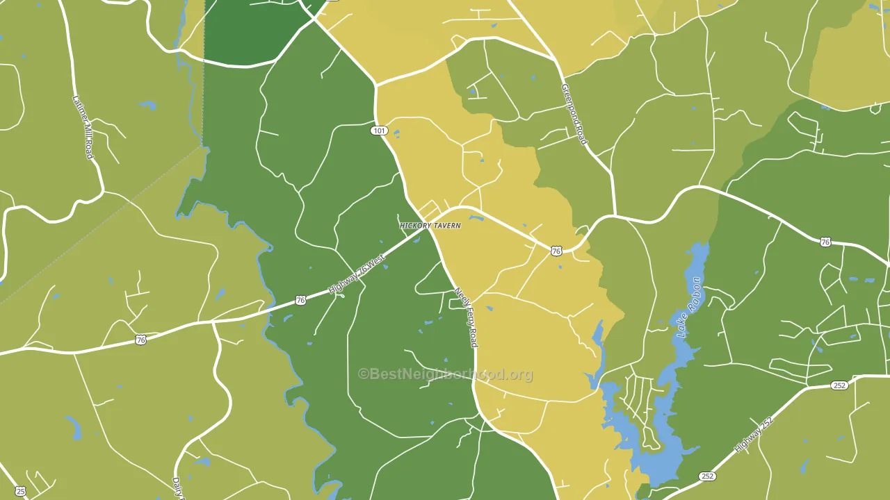 Hickory Tavern, SC block-group voter-turnout map