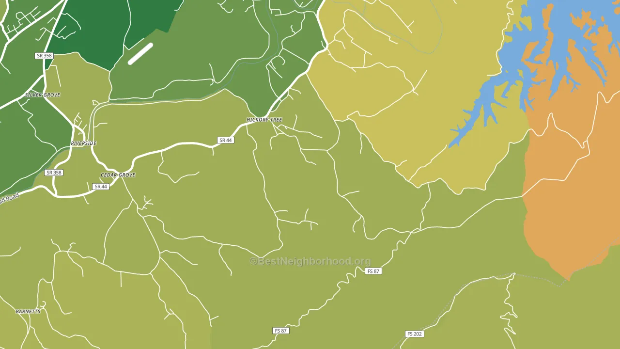 Hickory Tree, TN block-group voter-turnout map